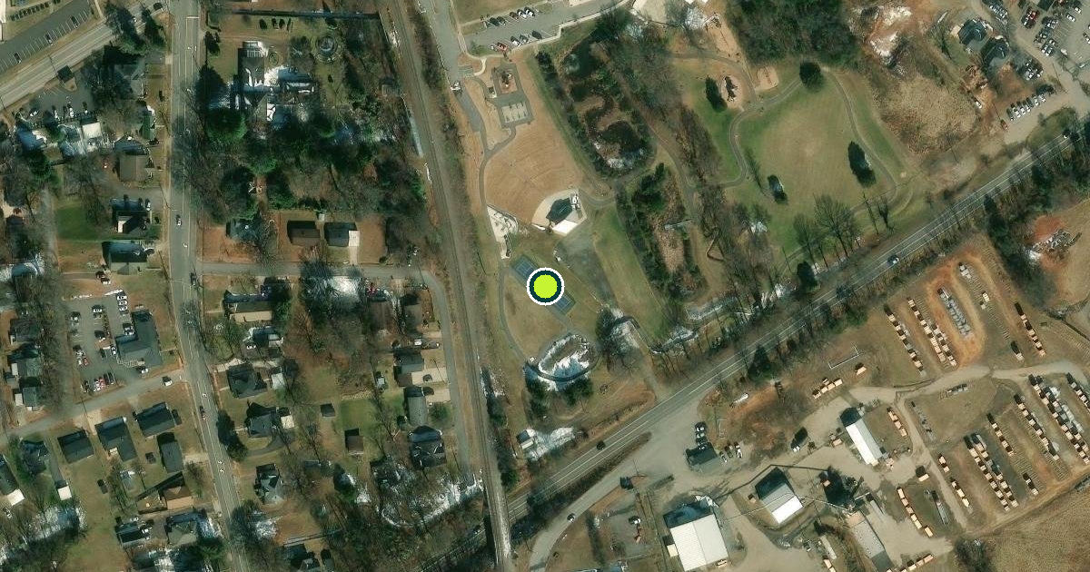 Satellite view of Conover City Park Pickleball Courts