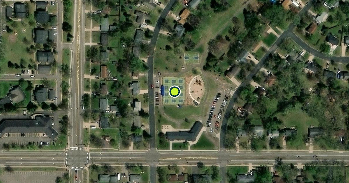Satellite view of Coon Rapids Pickleball Courts