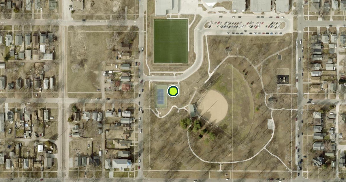 Satellite view of Cooper Park Pickleball Courts