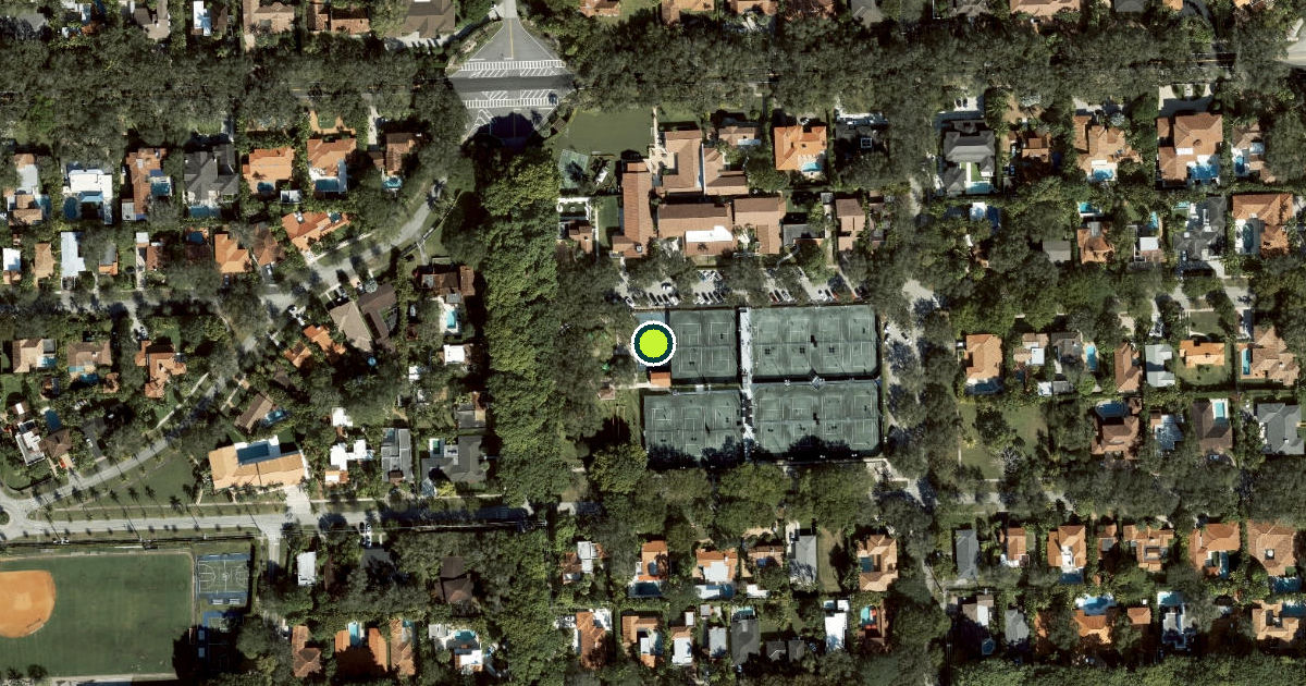 Satellite view of Coral Gables Pickleball Courts