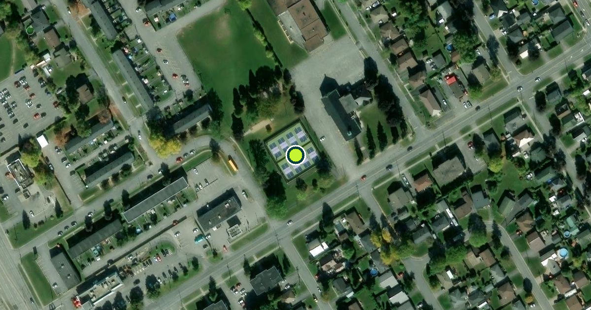 Satellite view of Cornwall Pickleball Courts