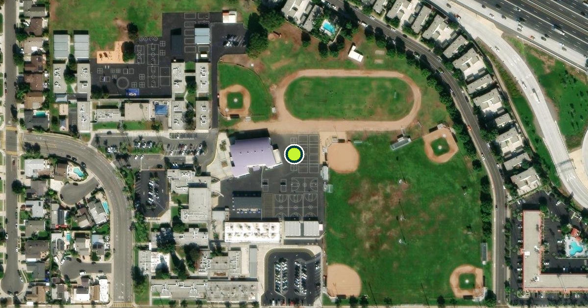 Satellite view of Costa Mesa Pickleball Courts