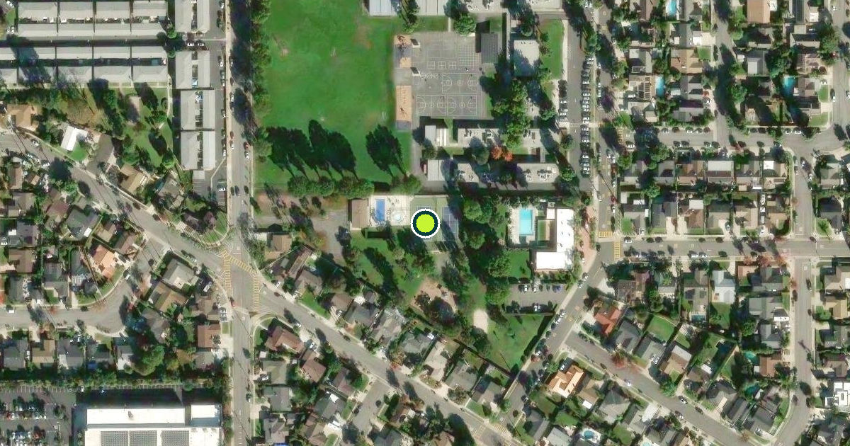 Satellite view of Costa Mesa Pickleball Courts
