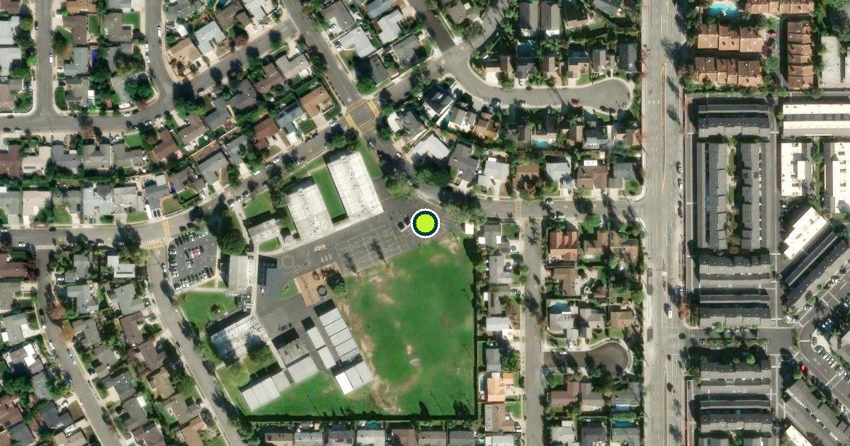 Satellite view of Costa Mesa Pickleball Courts
