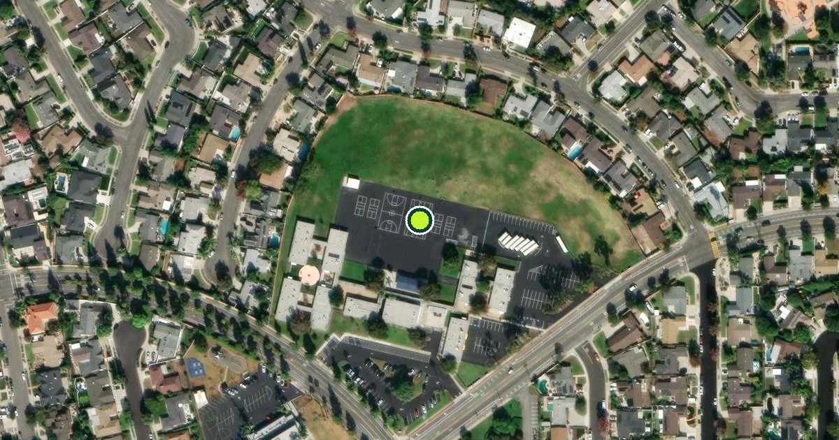 Satellite view of Costa Mesa Pickleball Courts