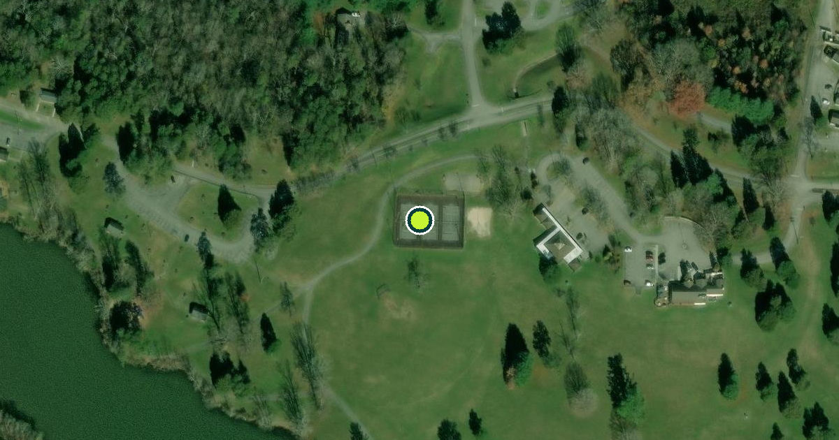 Satellite view of Cove Lake Pickleball Courts