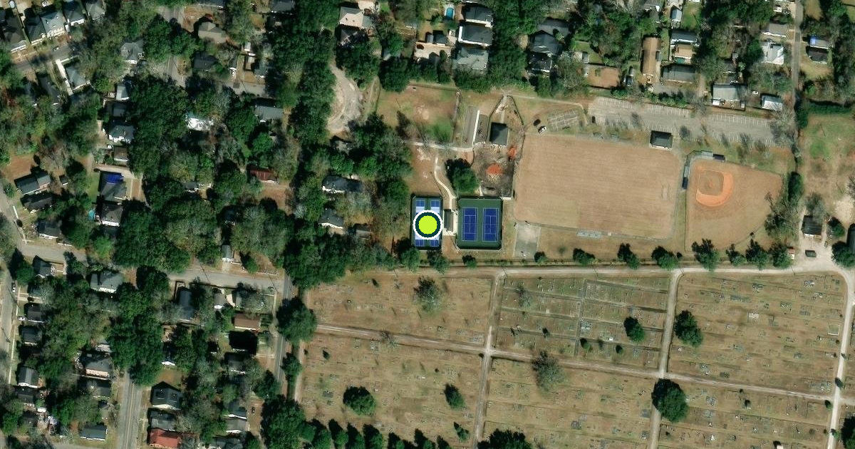 Satellite view of Crawford-Murphy Park Pickleball Courts