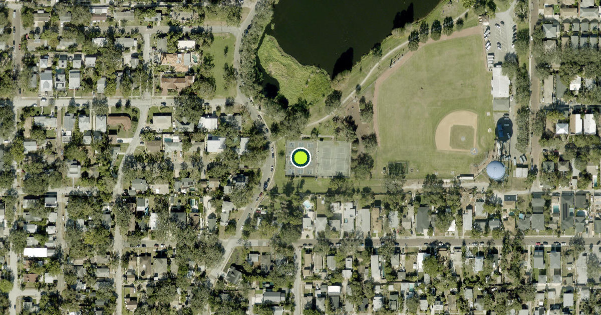 Satellite view of Crescent Lake Pickleball Courts