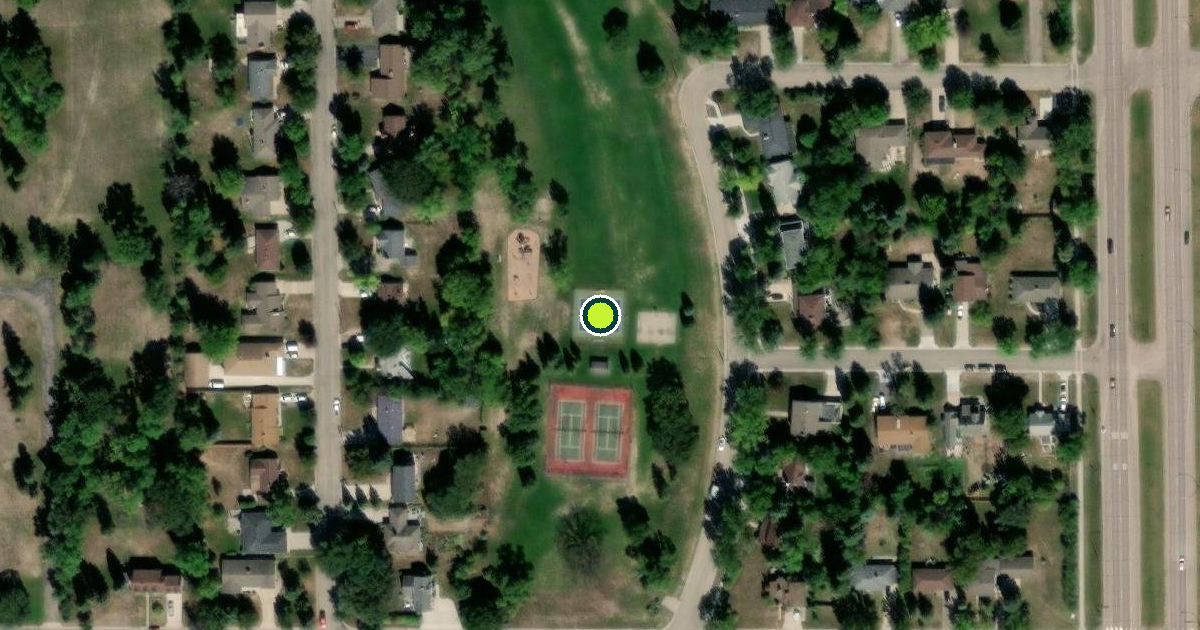 Satellite view of Crookston Pickleball Courts