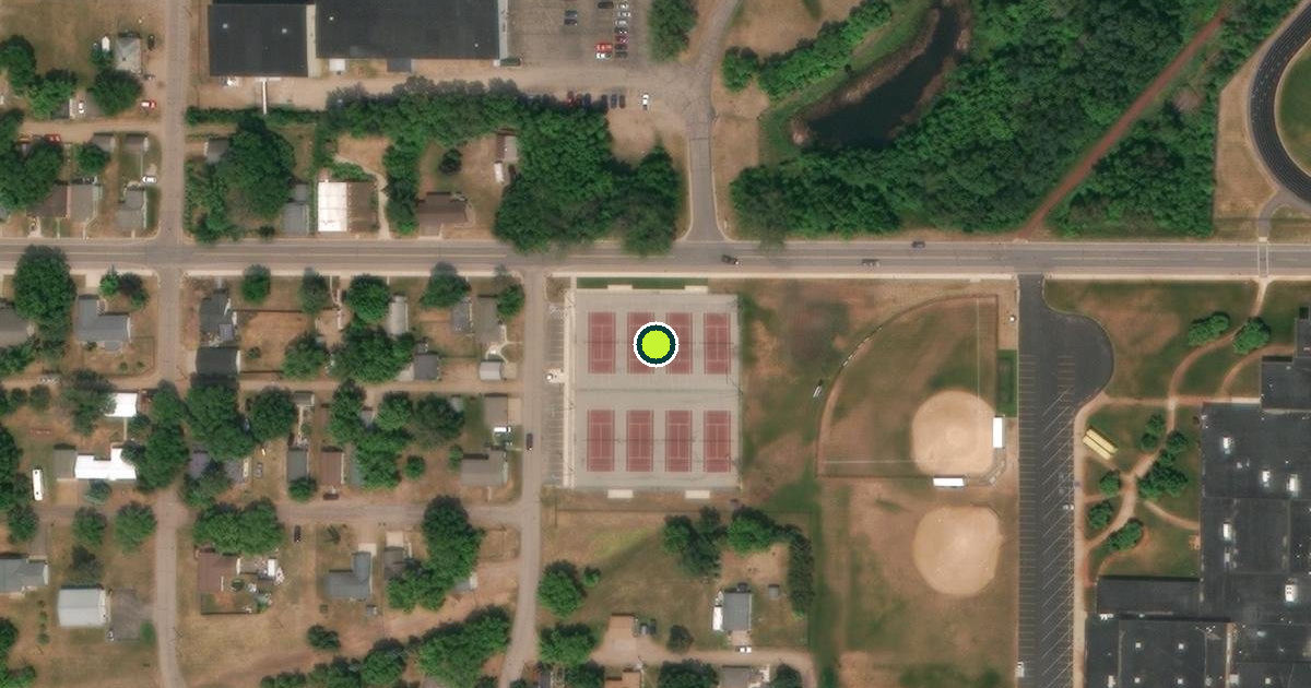 Satellite view of Crosby-Ironton Senior High School Pickleball Courts