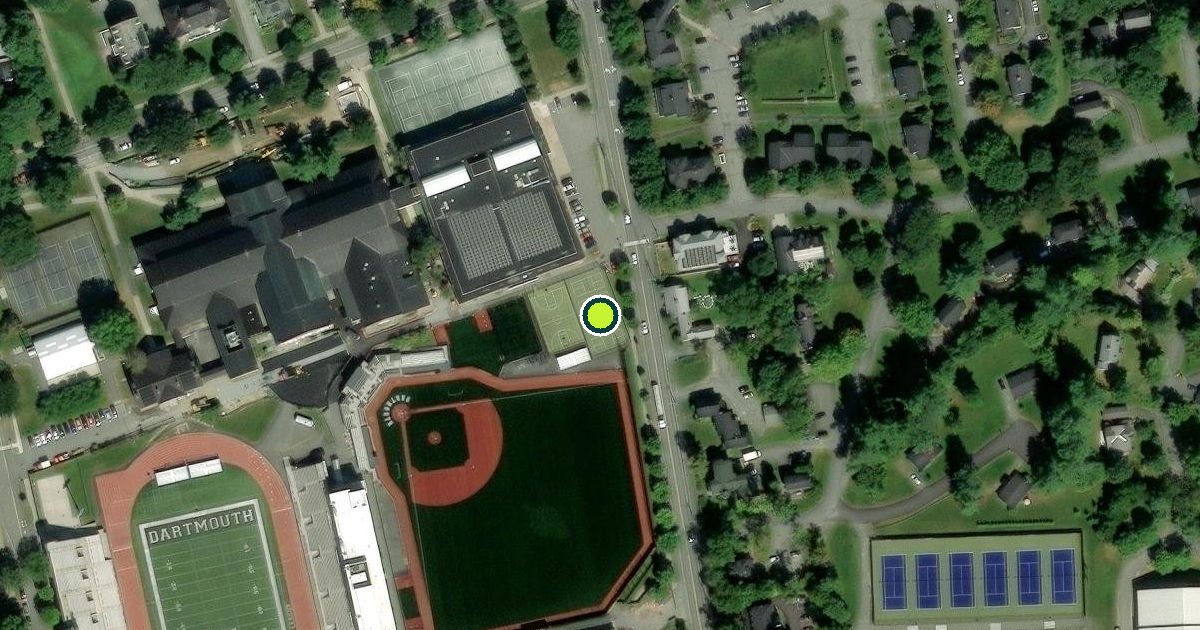 Satellite view of Dartmouth College Pickleball Courts