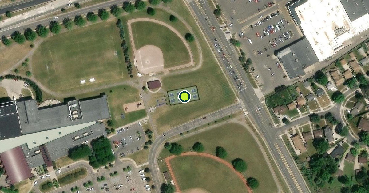 Satellite view of Dearborn Pickleball Courts