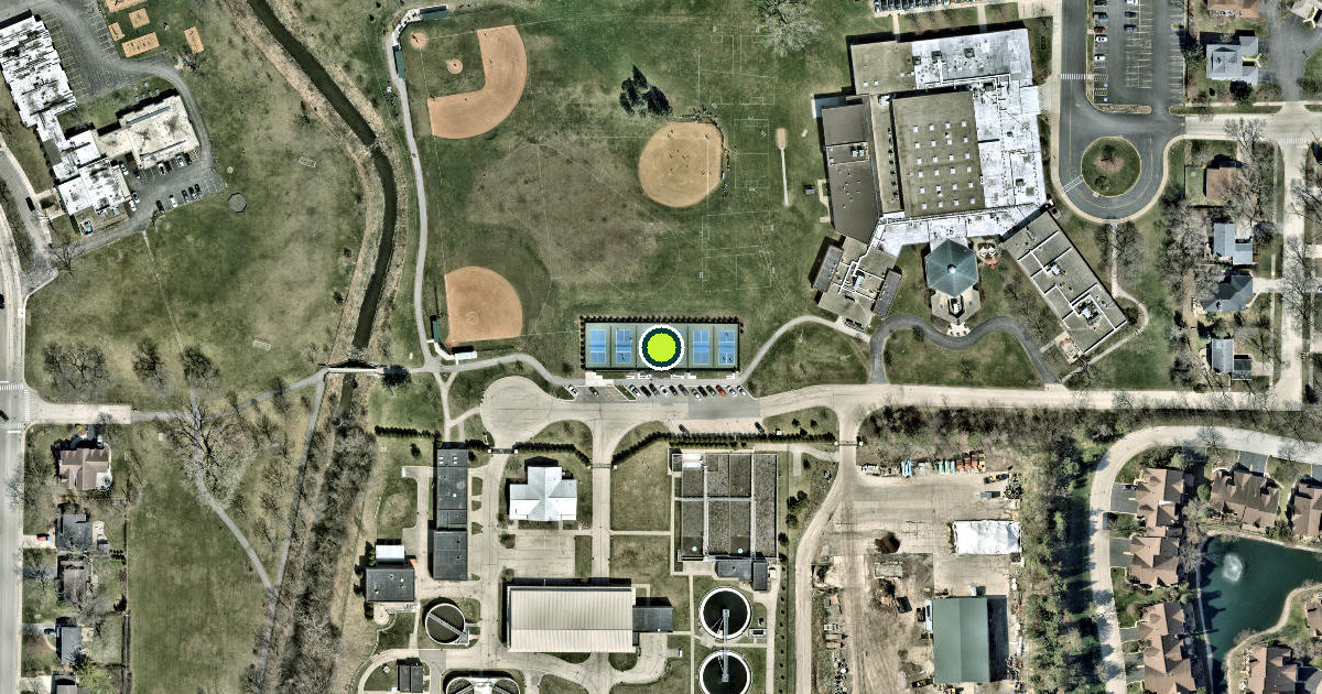 Satellite view of Deerfield Pickleball Courts