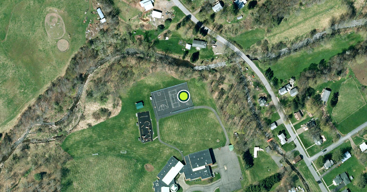Satellite view of Delaware County Pickleball Courts