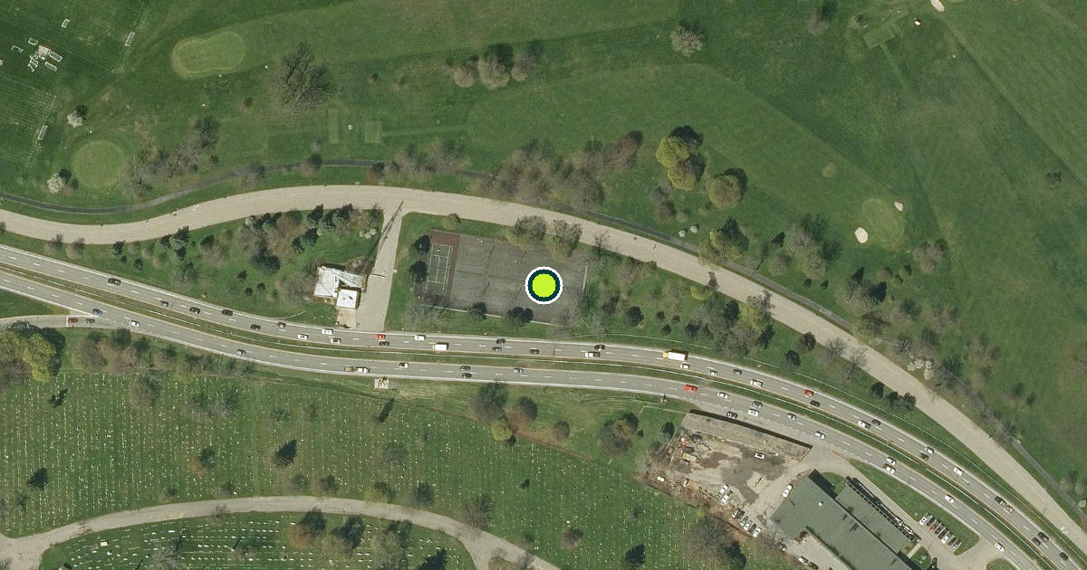Satellite view of Delaware Park Pickleball Courts