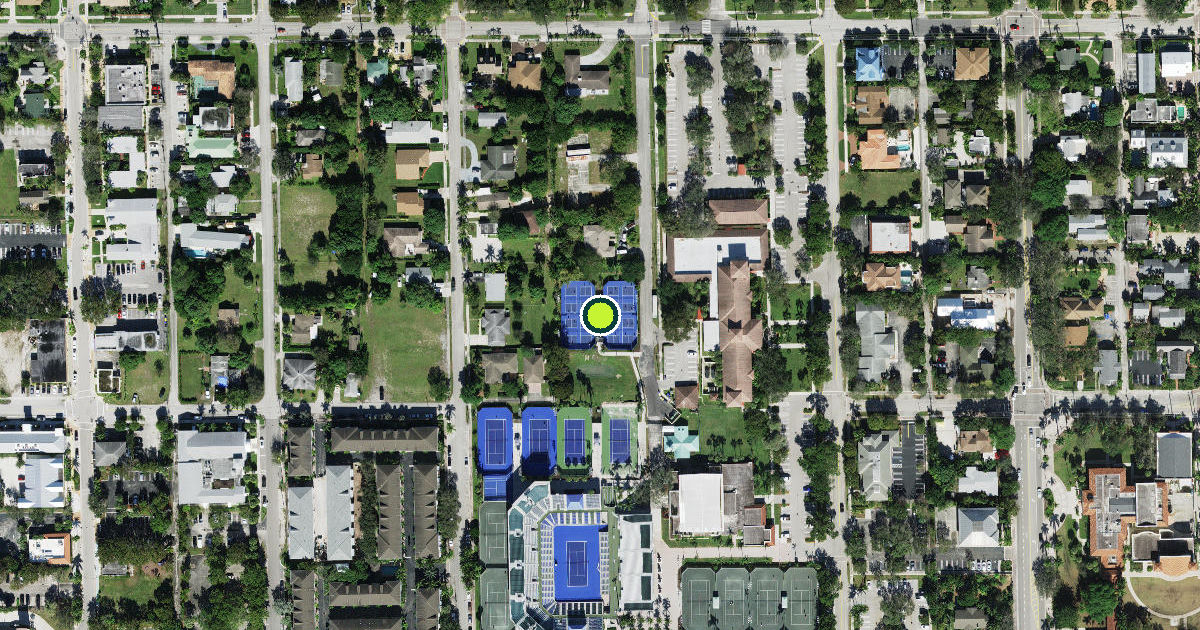 Satellite view of Delray Beach Pickleball Courts