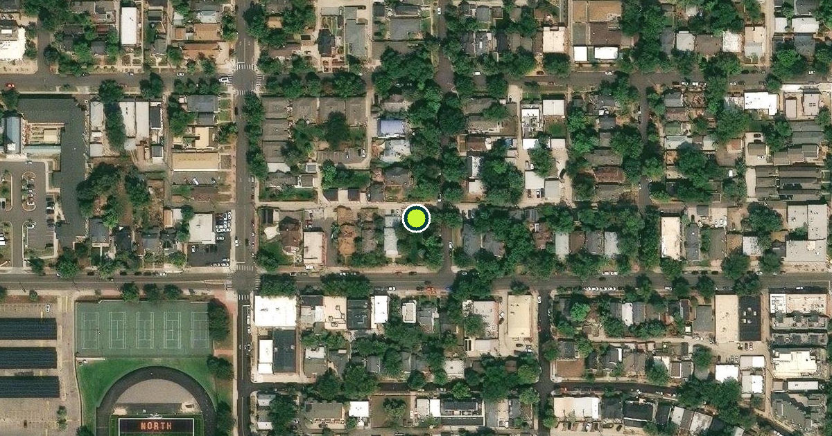 Satellite view of Denver Pickleball Courts