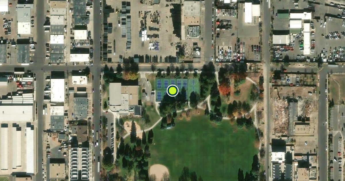 Satellite view of Denver Pickleball Courts