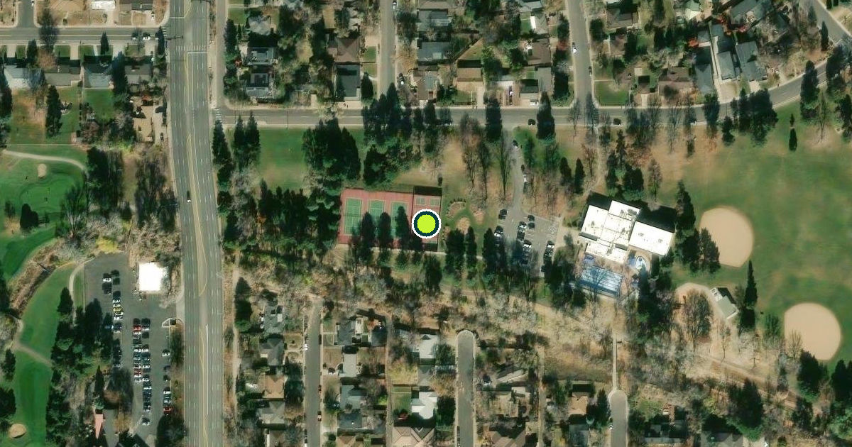 Satellite view of Denver Pickleball Courts