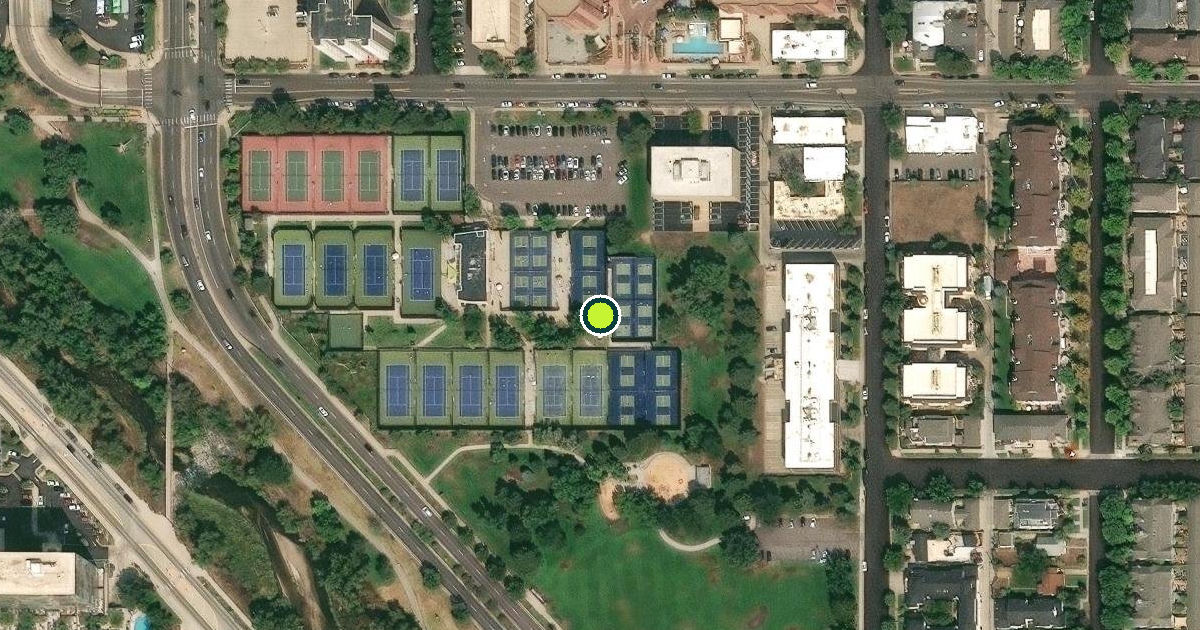 Satellite view of Denver Pickleball Courts