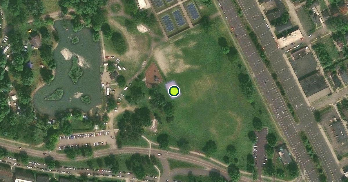 Satellite view of Detroit Pickleball Courts
