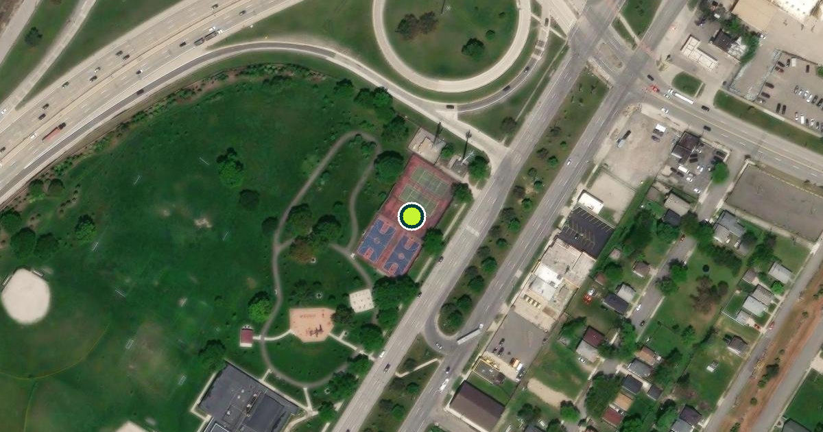 Satellite view of Detroit Pickleball Courts
