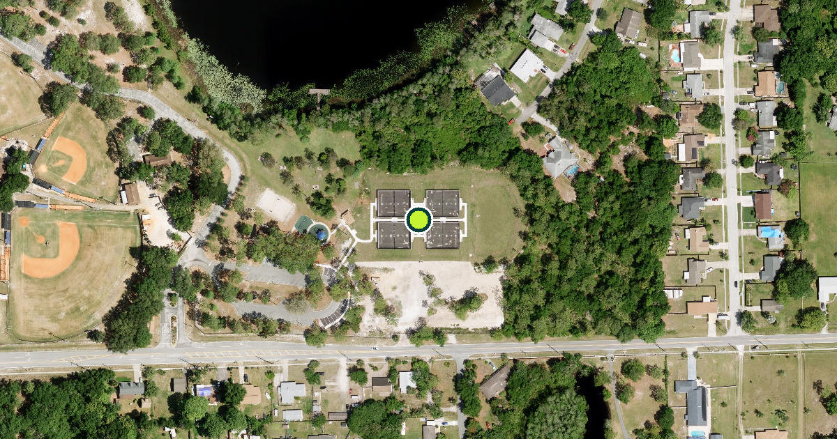 Satellite view of Downey Park Pickleball Courts