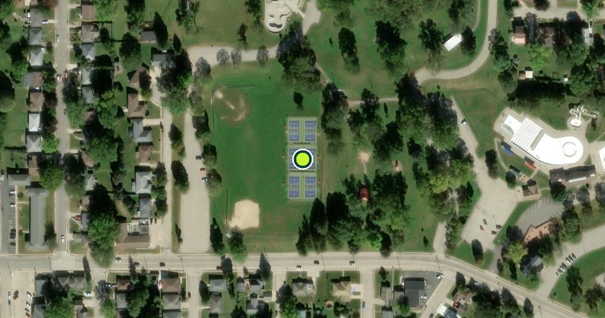 Satellite view of Dubuque Pickleball Courts