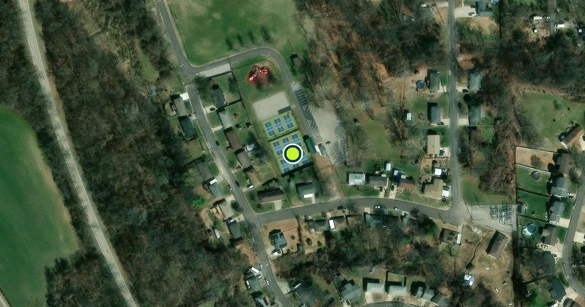 Satellite view of East Alton Pickleball Courts