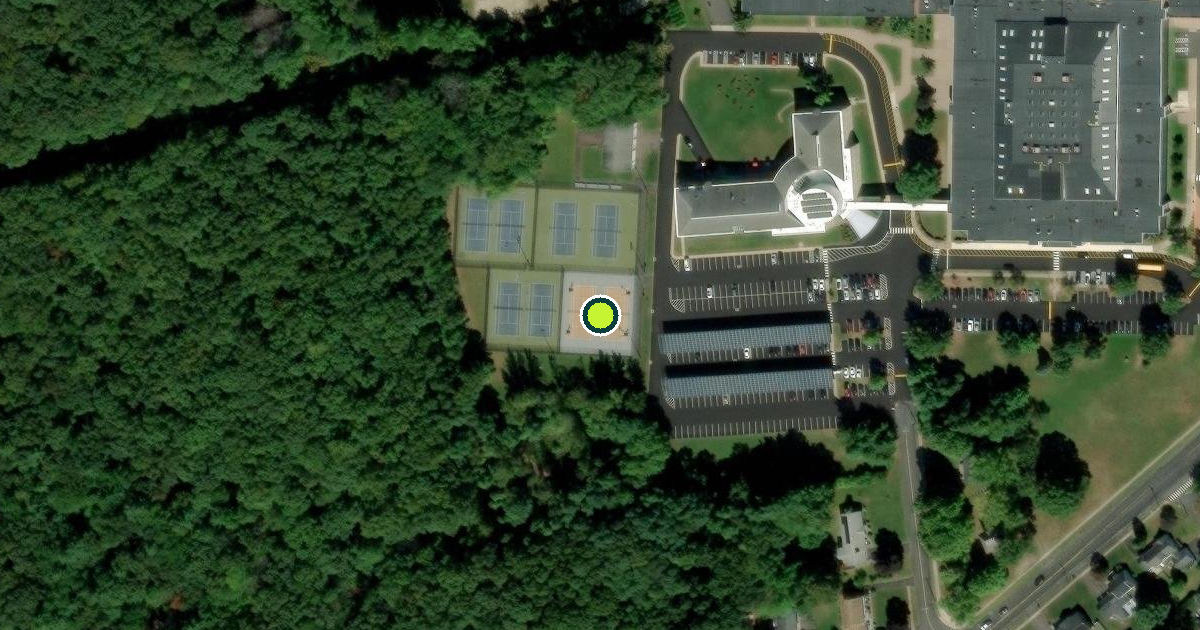 Satellite view of East Hartford High School Pickleball Courts