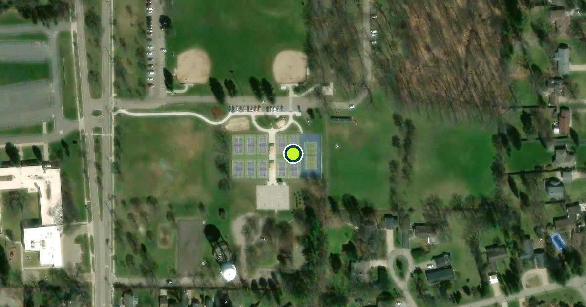 Satellite view of East Lansing Pickleball Courts