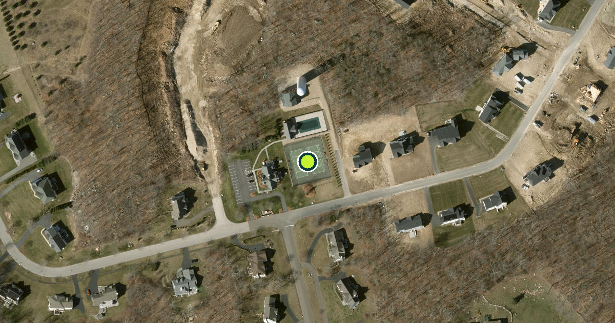 Satellite view of East Lyme Pickleball Courts