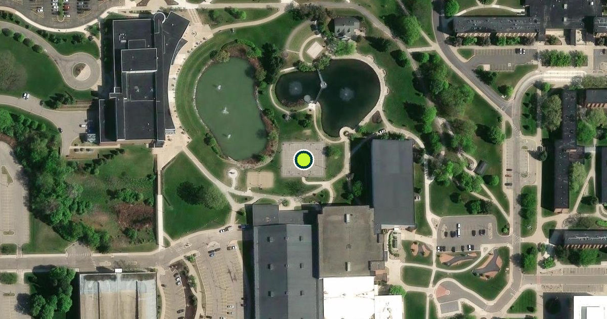 Satellite view of Eastern Michigan University Pickleball Courts