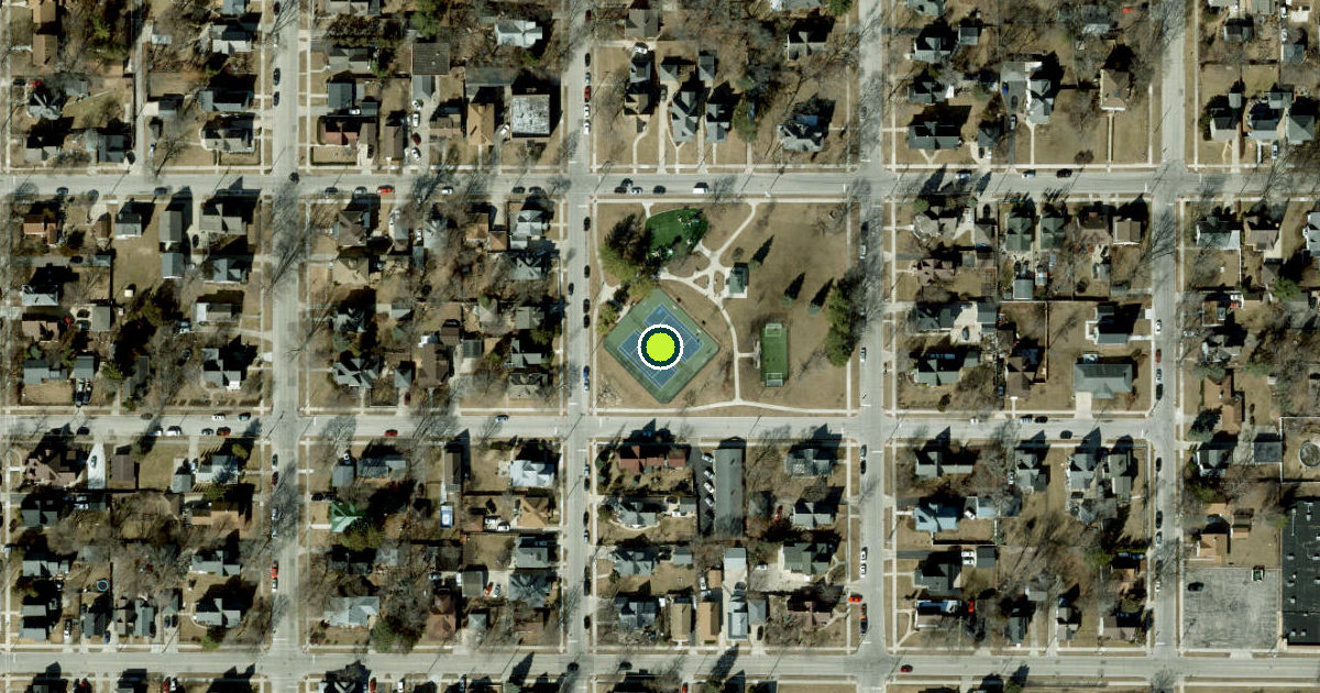 Satellite view of Elgin Pickleball Courts