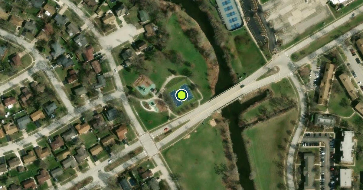 Satellite view of Elk Grove Village Pickleball Courts