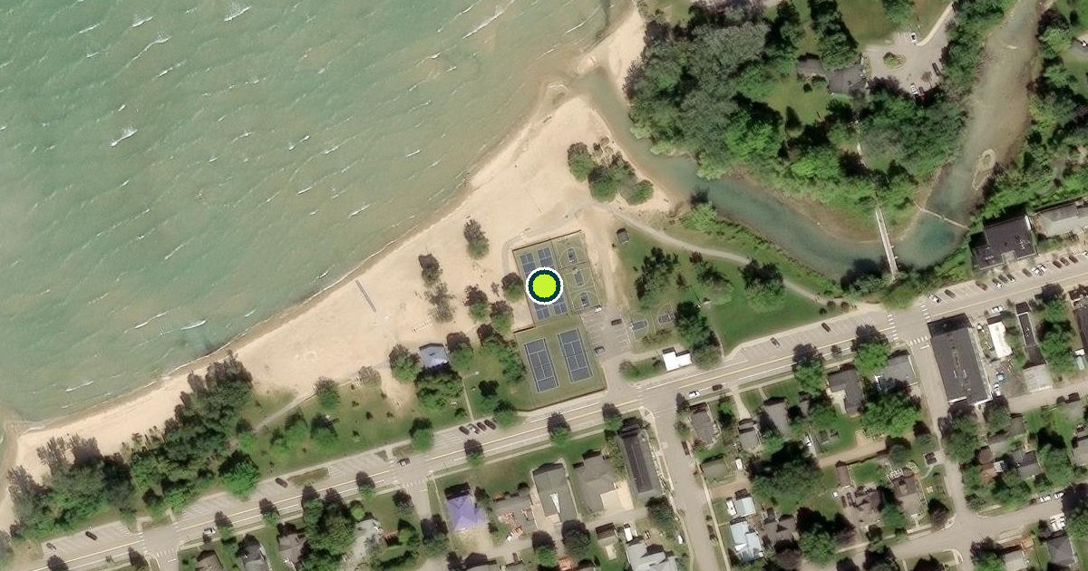 Satellite view of Elk Rapids Pickleball Courts