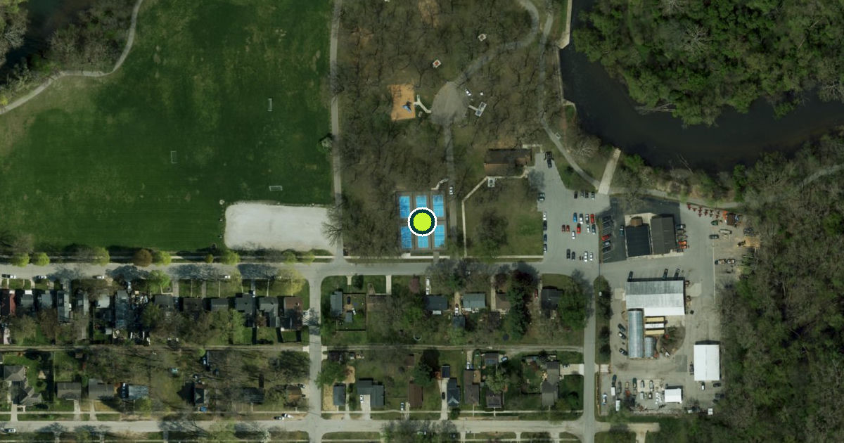 Satellite view of Elkhart Pickleball Courts