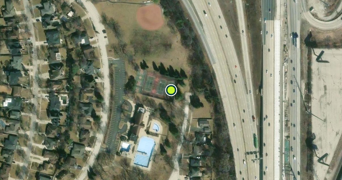 Satellite view of Elmhurst Pickleball Courts