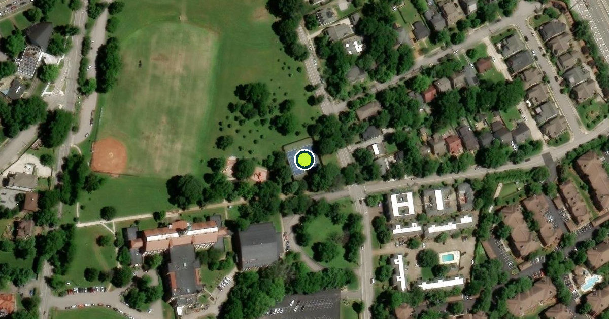 Satellite view of Elmington Park Pickleball Courts