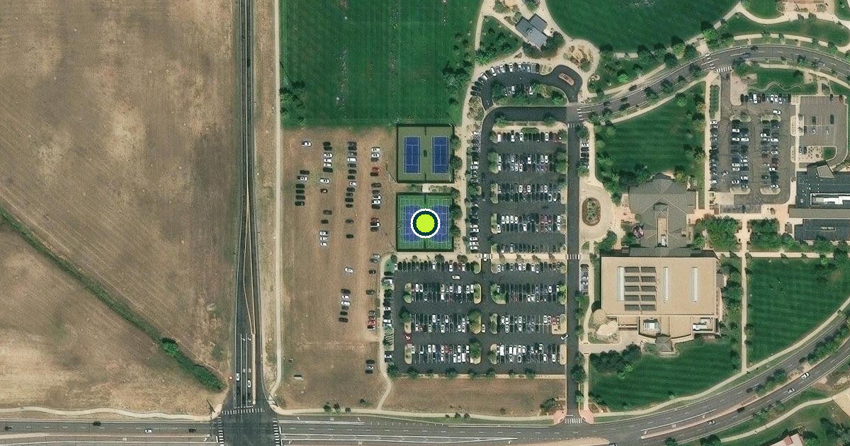 Satellite view of Erie Community Park Pickleball Courts