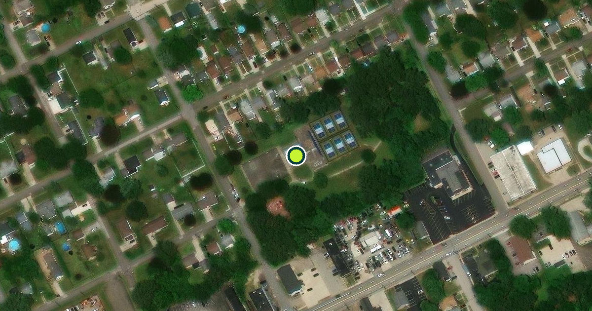 Satellite view of Erie Pickleball Courts