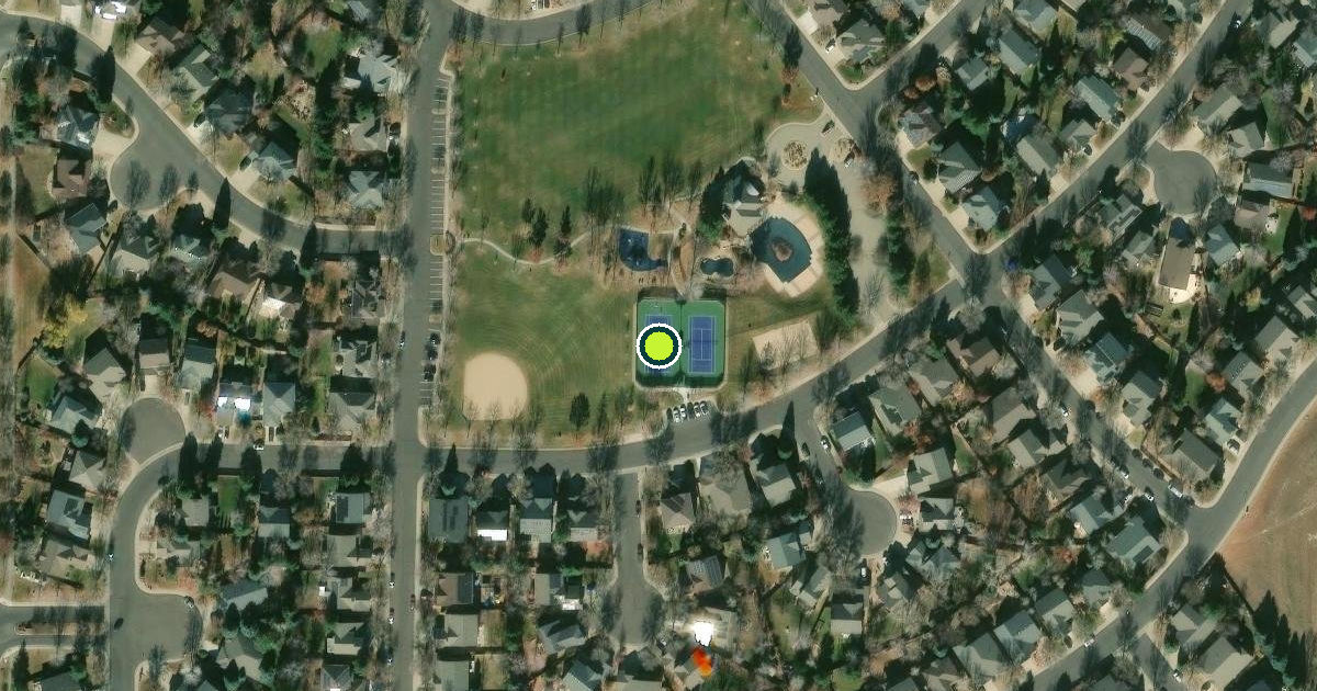 Satellite view of Erie Pickleball Courts