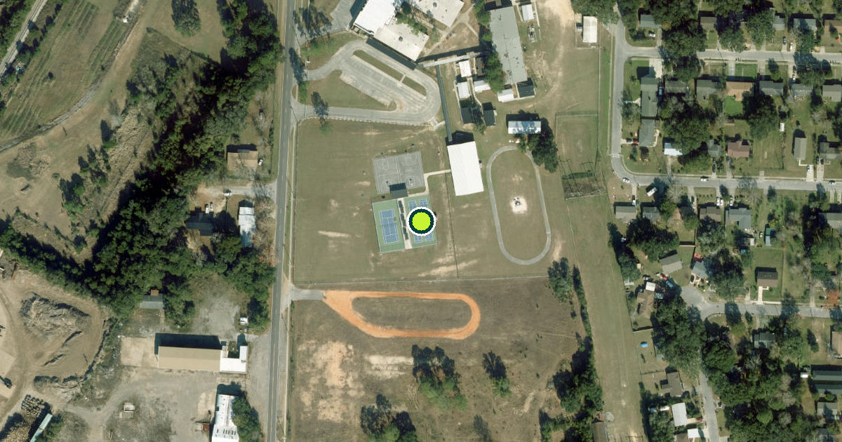 Satellite view of Escambia County Pickleball Courts