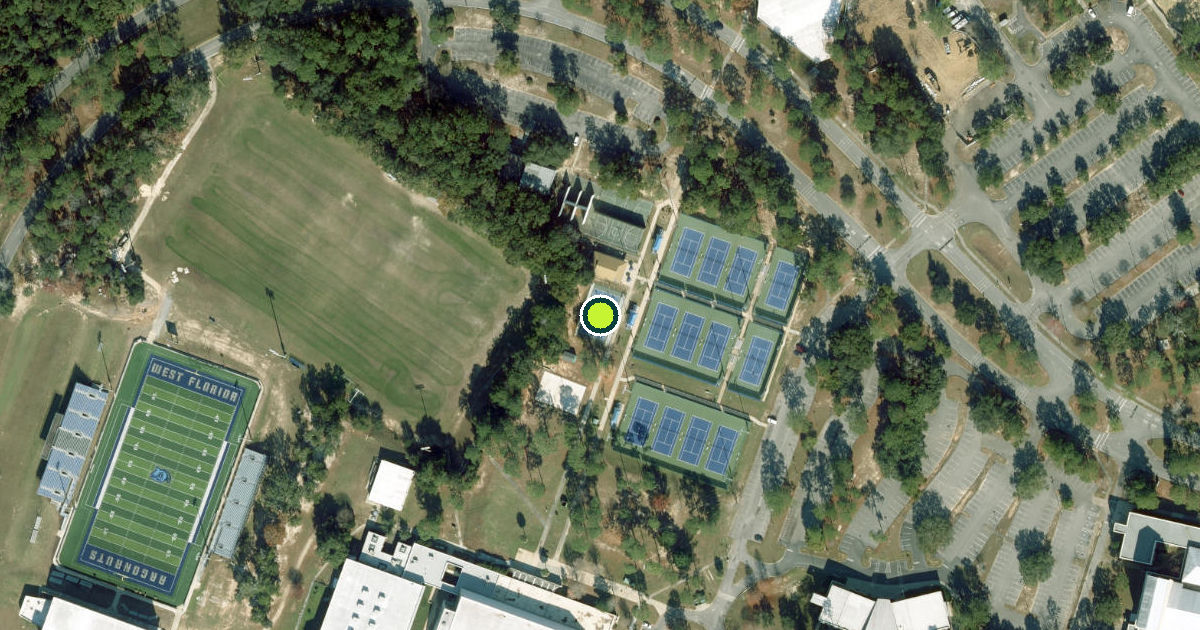 Satellite view of Escambia County Pickleball Courts
