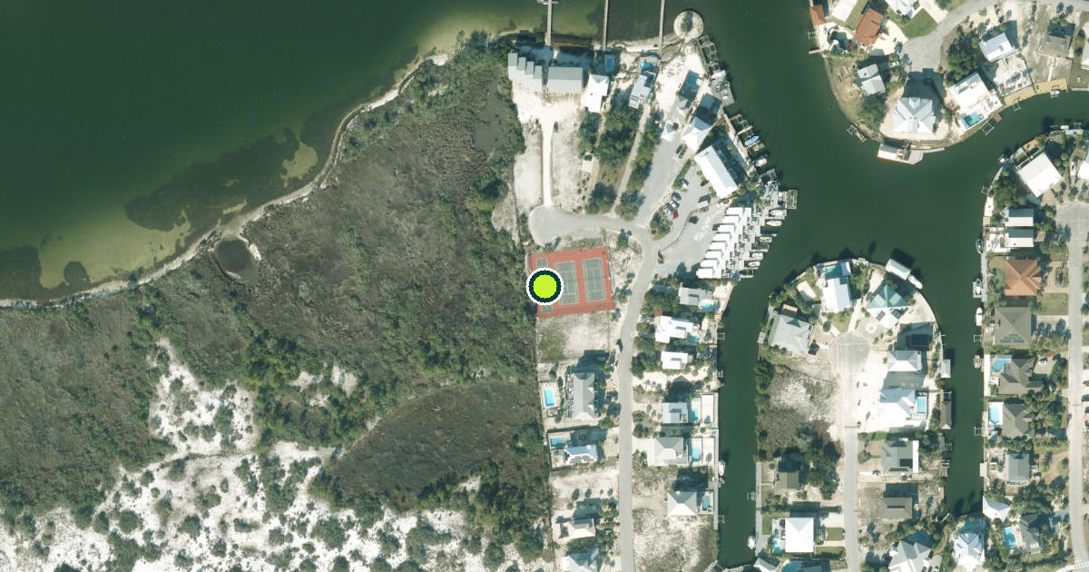 Satellite view of Escambia County Pickleball Courts