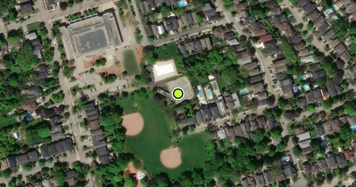 Satellite view of Etobicoke Pickleball Courts