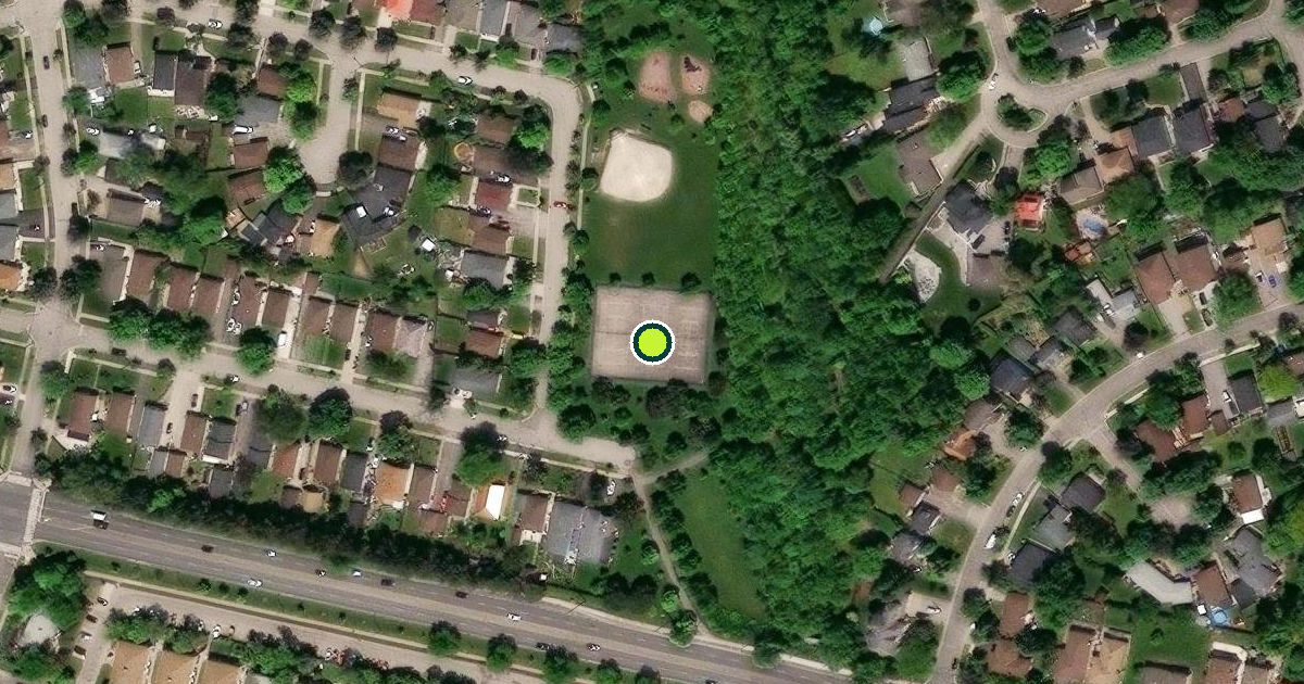 Satellite view of Etobicoke Pickleball Courts