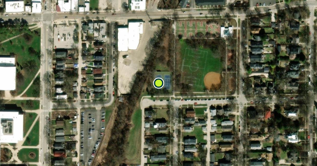 Satellite view of Evanston Pickleball Courts