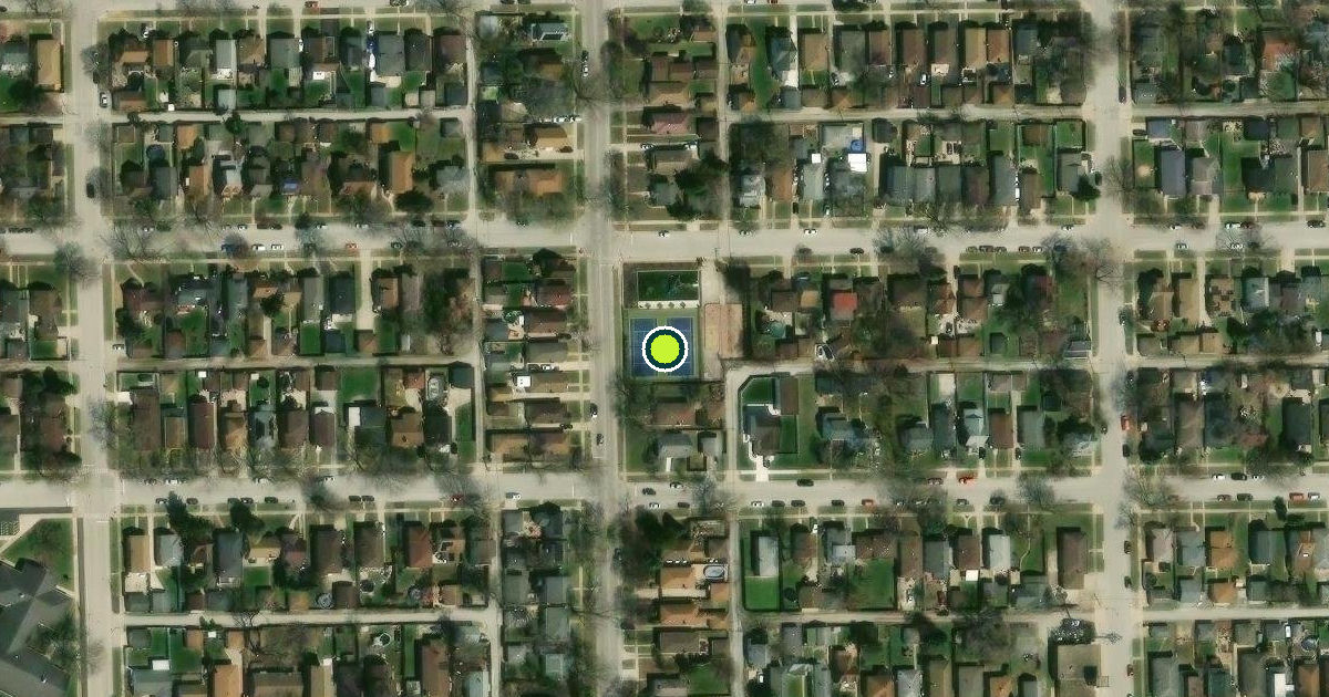 Satellite view of Evergreen Park Pickleball Courts