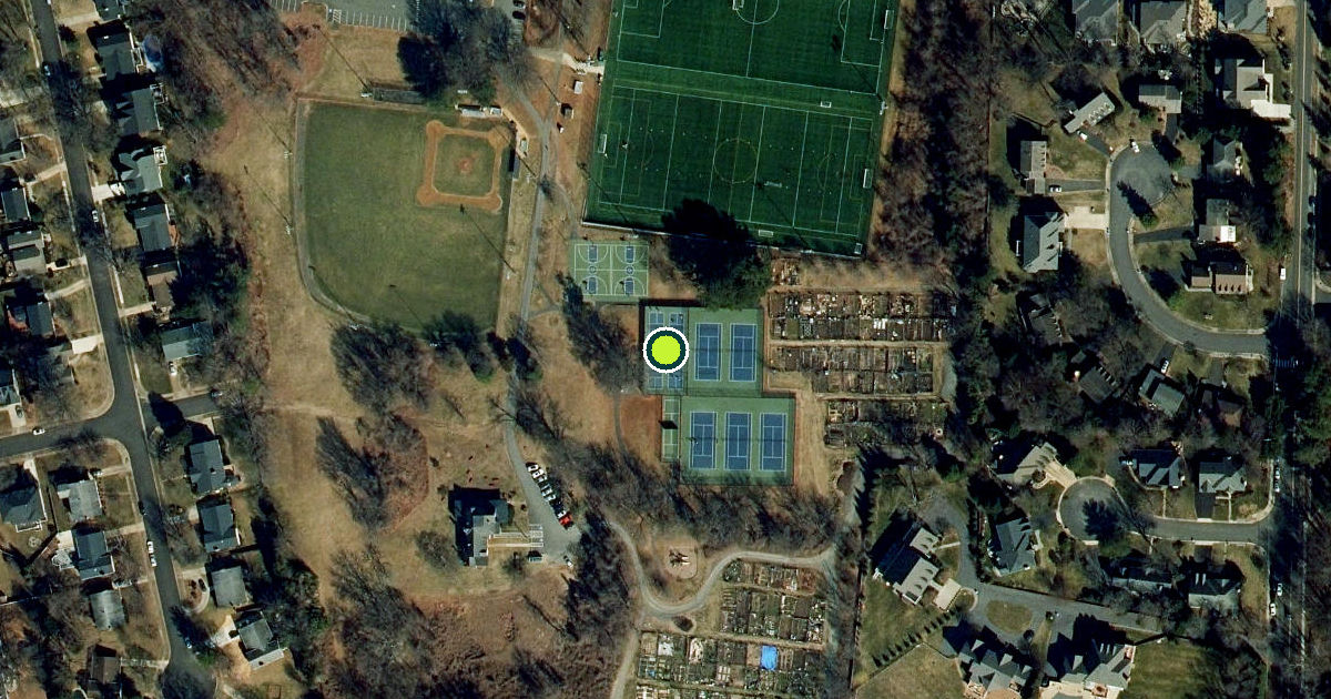 Satellite view of Fairfax County Pickleball Courts